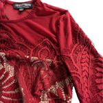 Fashion Nova Red Lace Mini Dress Size XS