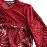 Fashion Nova Red Lace Mini Dress Size XS