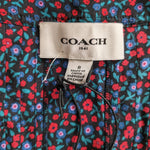 Coach Floral Ruffle Silk Dress Size 8 NWT