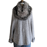 MICHAEL Michael Kors Poncho with Faux Fur Trim Size S/M