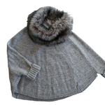 MICHAEL Michael Kors Poncho with Faux Fur Trim Size S/M