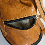 Brown Faux Leather Mini Backpack