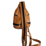 Brown Faux Leather Mini Backpack