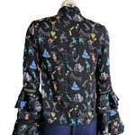 Gracia Print Tie Neck Blouse Size Small
