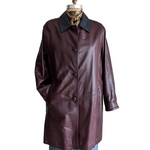 Italian Leather Coat Size Small