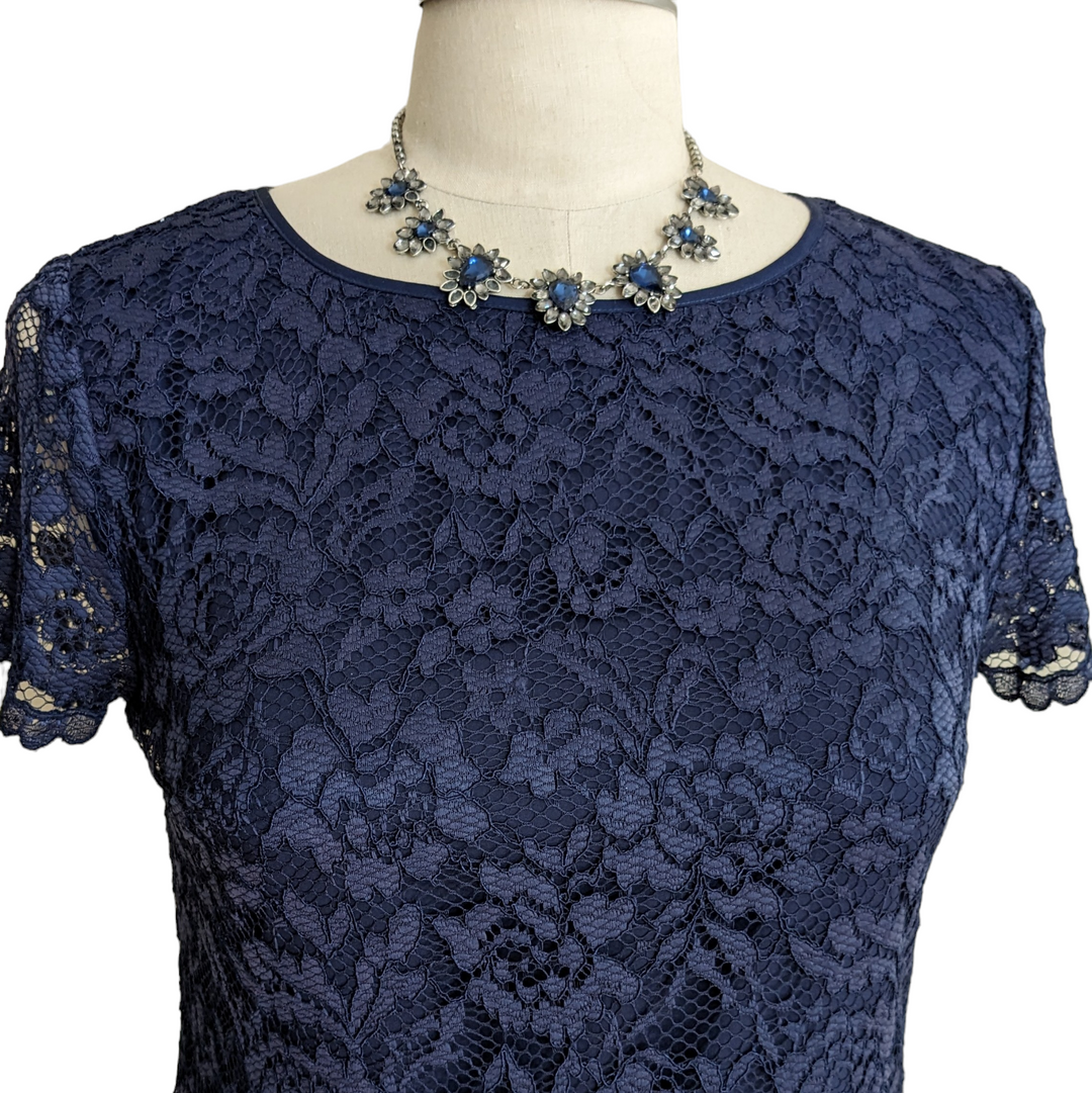 Cynthia Steffe Navy Lace Cocktail Dress Size 8