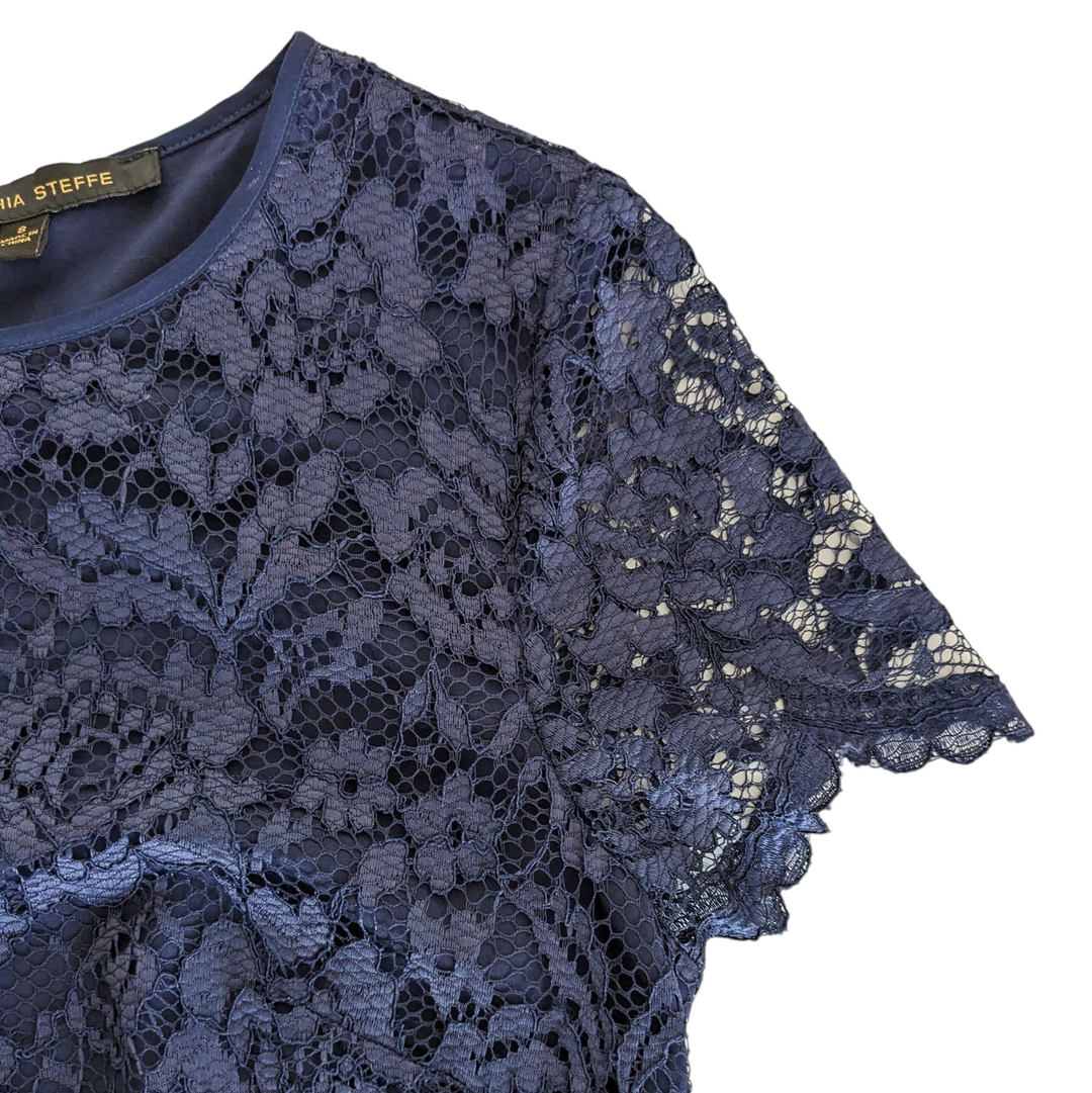 Cynthia Steffe Navy Lace Cocktail Dress Size 8