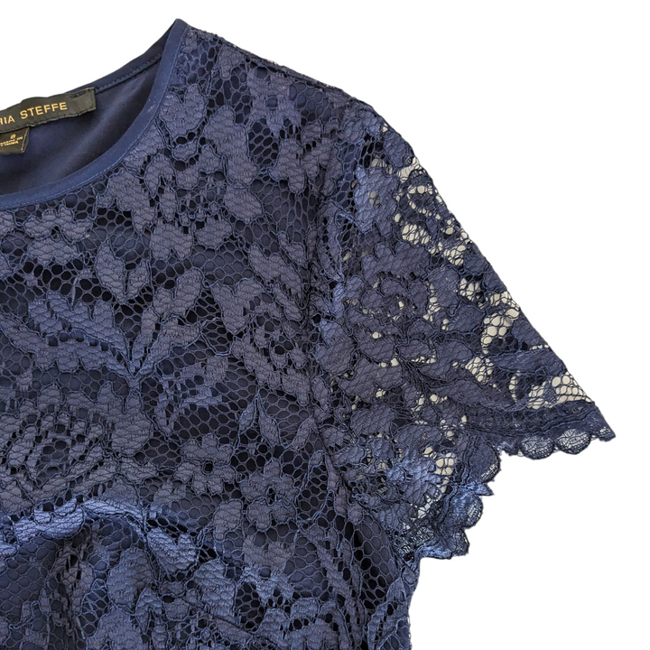 Cynthia Steffe Navy Lace Cocktail Dress Size 8