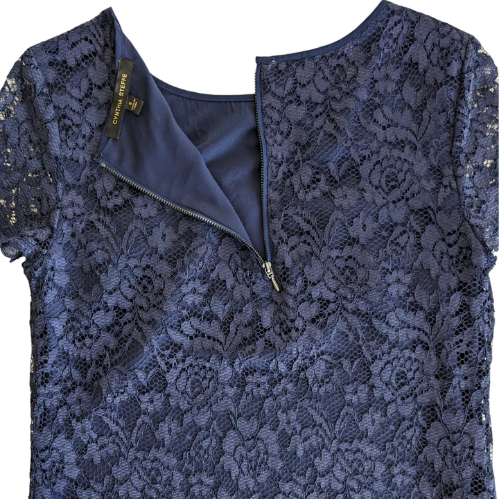 Cynthia Steffe Navy Lace Cocktail Dress Size 8