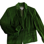 Talbots Green Velvet Blazer Size 12P