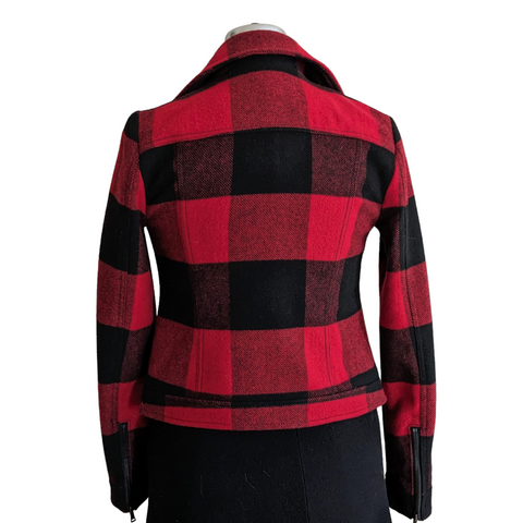 Buffalo plaid moto on sale jacket