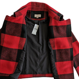 LOFT Buffalo Check Moto Jacket Size XXS NWT