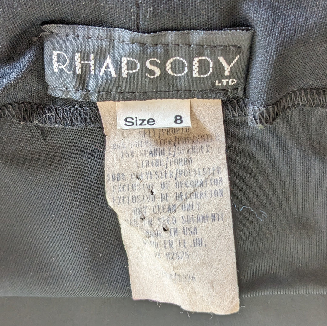 Rhapsody Vintage Black Velvet Dress Size 8