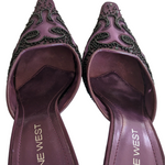 Nine West Purple Beaded Evening Mules Size 8