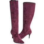 Pierre & Louise Burgundy Suede Tall Boots Size 39