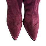 Pierre & Louise Burgundy Suede Tall Boots Size 39