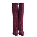 Pierre & Louise Burgundy Suede Tall Boots Size 39