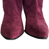 Pierre & Louise Burgundy Suede Tall Boots Size 39