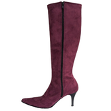 Pierre & Louise Burgundy Suede Tall Boots Size 39
