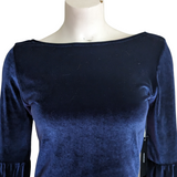 Lulu's Blue Velvet Top Size Medium