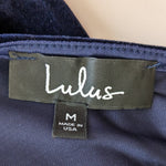 Lulu's Blue Velvet Top Size Medium