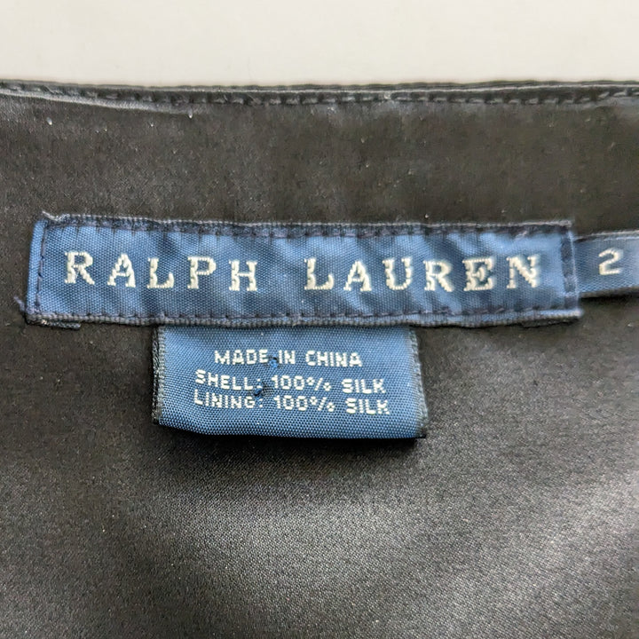 Ralph Lauren Strapless Silk Satin Cocktail Dress Size 2