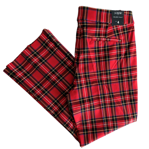 J. Crew Kelsey Pants in Red Plaid Size 4