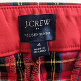 J. Crew Kelsey Pants in Red Plaid Size 4