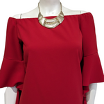 Pinko Red Off the Shoulder Dress Size 8