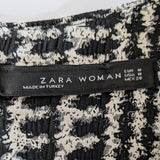 Zara Black and White Plaid Sheath Dress Size Medium
