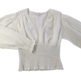 FRAME Off White Smocked Top Size 12
