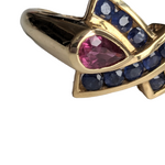 Ruby and Sapphire 10K Gold Ring Size 7