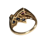 Ruby and Sapphire 10K Gold Ring Size 7