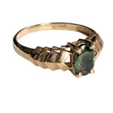 Green Sapphire and 14K Ring Size 6