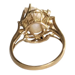 Keshi Baroque Pearl Ring with Diamond Accents Size 7