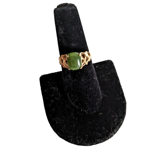 Jade Ring on 10K Gold Size 5