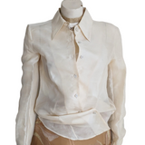 Gianfranco Ferre Vintage Silk Organza Shirt Size 38