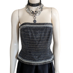 Oleg Cassini Strapless Beaded Top Size Medium