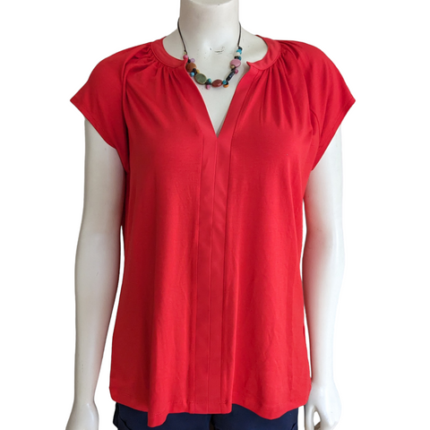 Hobbs Sydney Red Knit Top Size Large NWT