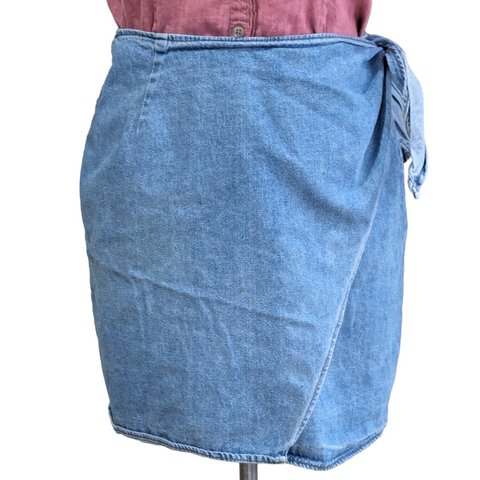 California Influence Vintage Denim Wrap Skirt Size Large
