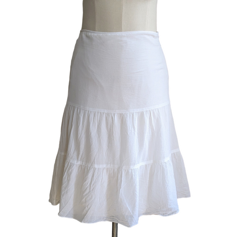 Theory White Tiered Skirt Size 8