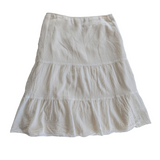 Theory White Tiered Skirt Size 8