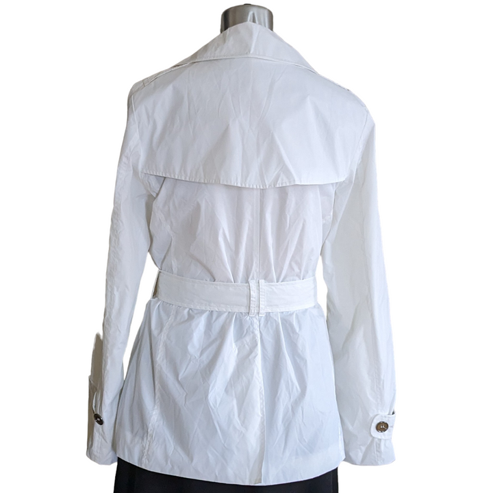 Burberry White Nylon Trench Coat Size 12