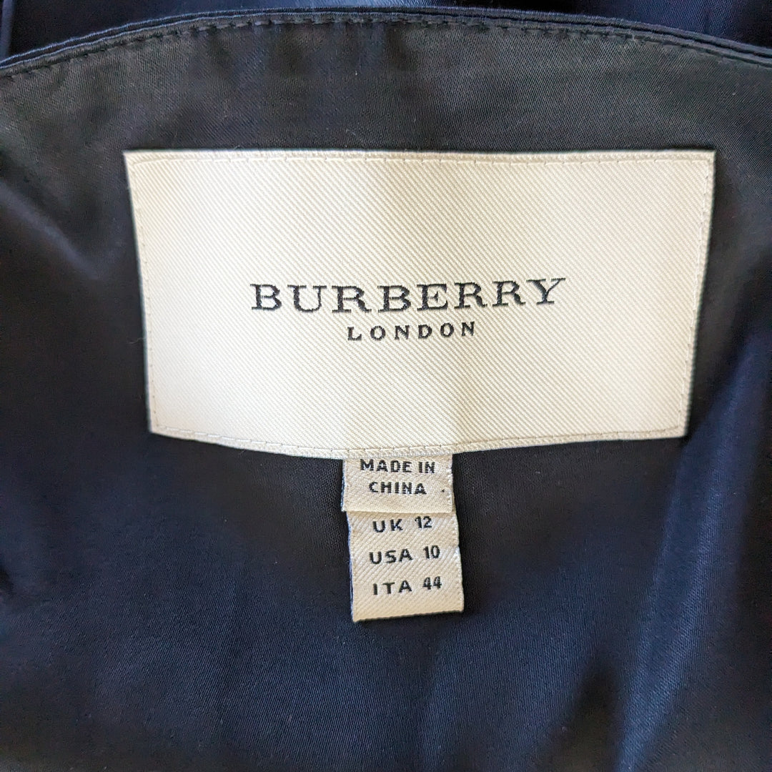 Burberry Black Satin Dress Size 10