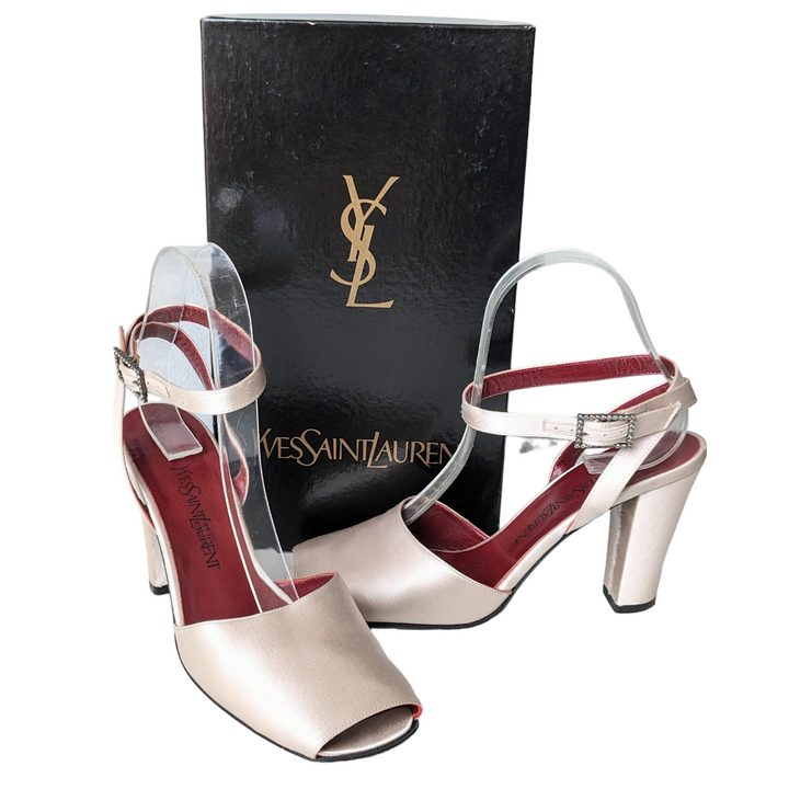 Yves St Laurent Satin Heels Size 8