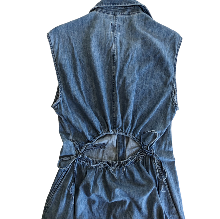 GAP Denim Utility Dress with Back Cutout Size Small