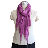 Silk Wrap Scarf with Tassels