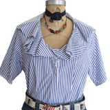 Kate Boggiano Striped Shirt Size Large