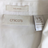 Chico's No Iron White Shirt Size 10