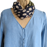 LOFT Tie Front Chambray Shirt Size Large